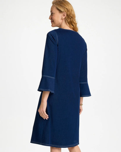 Chico's Special Offer | Bell Sleeve Knit Denim Dress