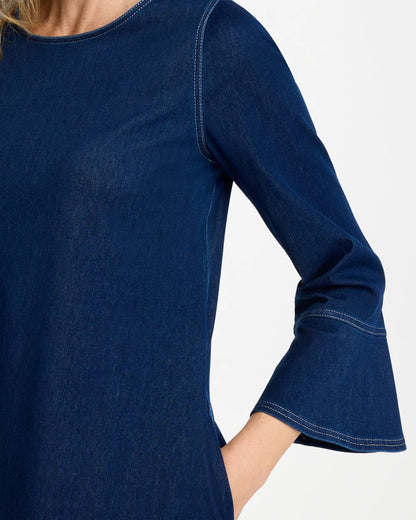 Chico's Special Offer | Bell Sleeve Knit Denim Dress