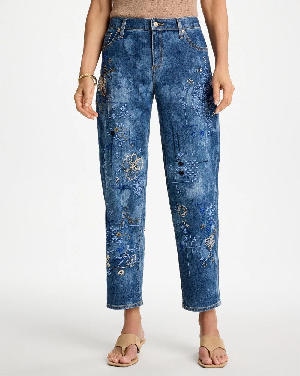 Chico's Classic | Relaxed Embroidered Boyfriend Jean