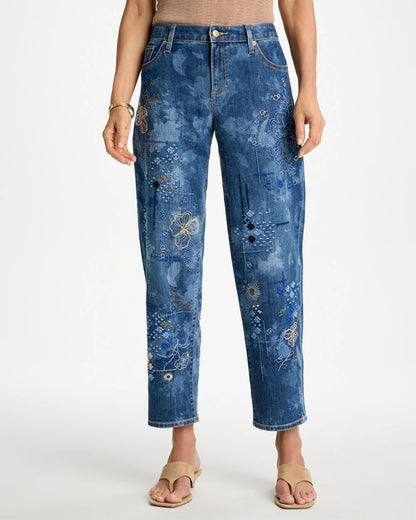 Chico's Classic | Relaxed Embroidered Boyfriend Jean