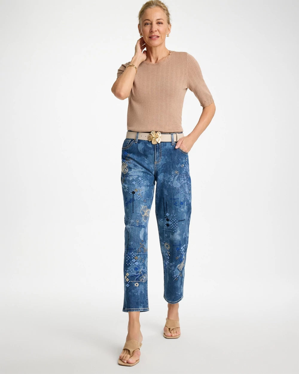 Chico's Classic | Relaxed Embroidered Boyfriend Jean