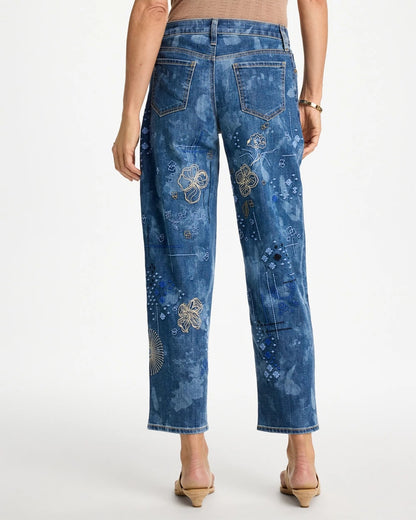 Chico's Classic | Relaxed Embroidered Boyfriend Jean