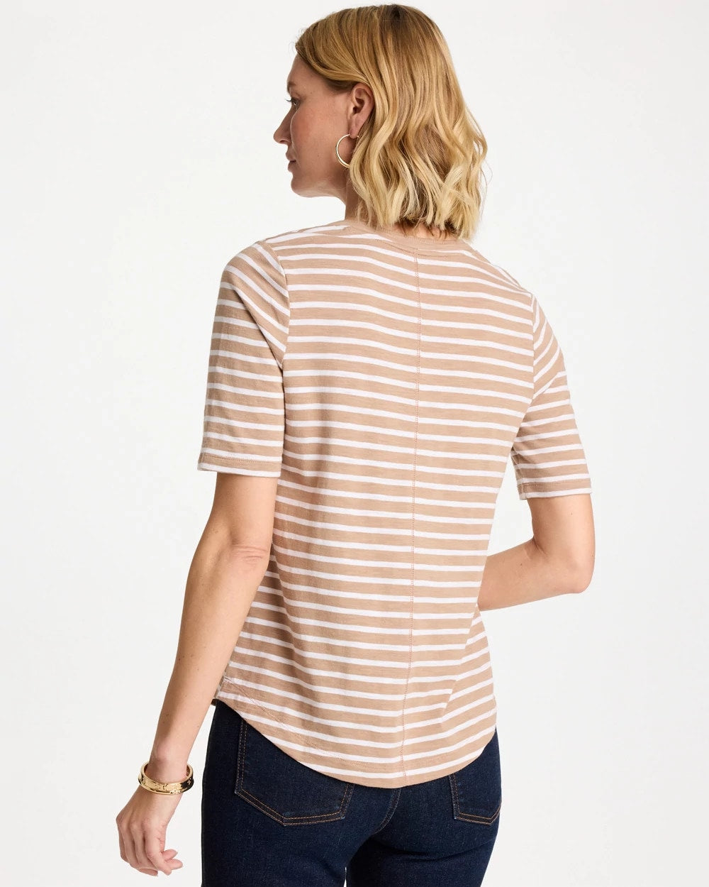 Chico's Top Pick | Striped Cotton Slub V-Neck Tee