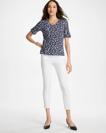 Chico's Essential | Printed Pima V-Neck Tee