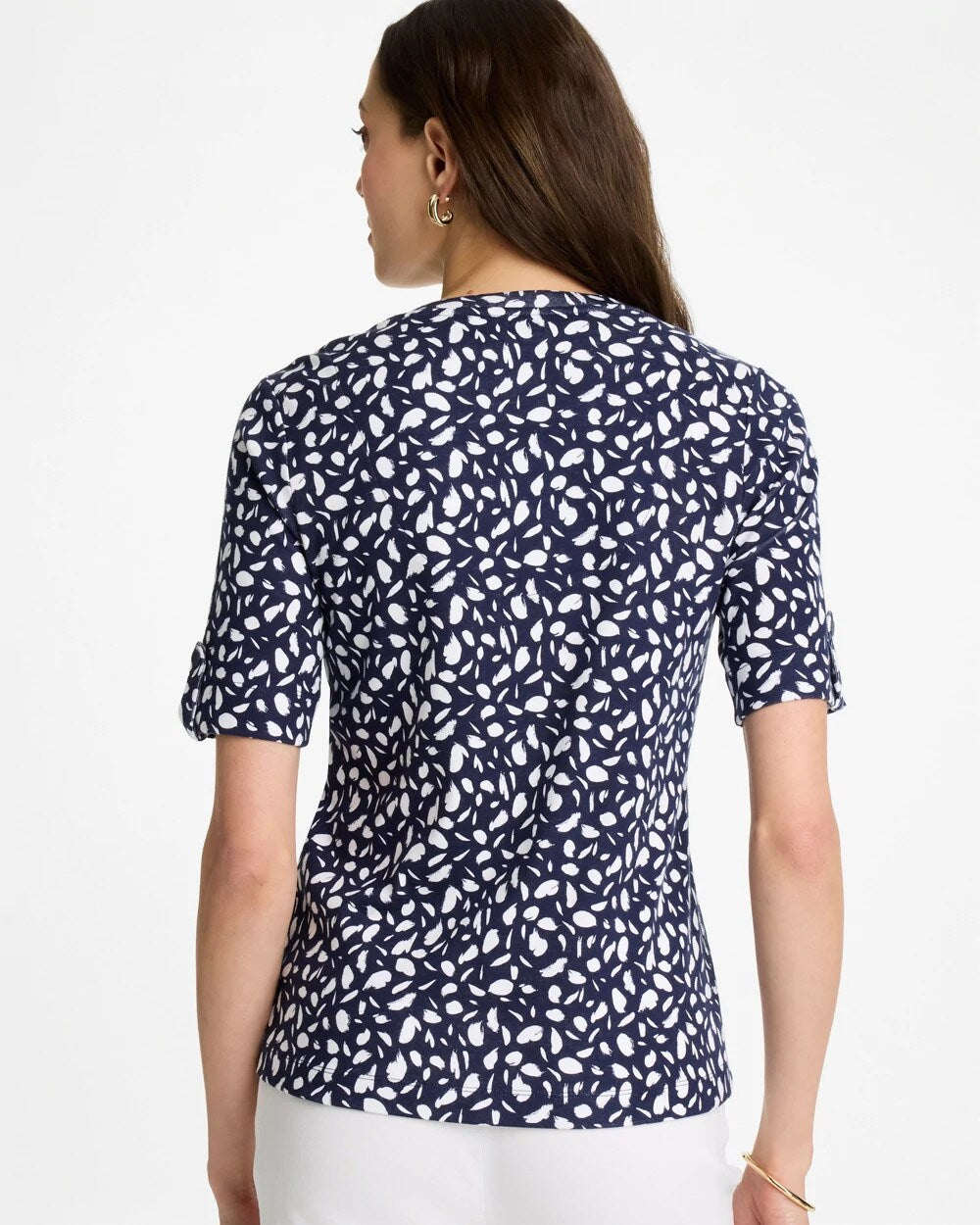 Chico's Essential | Printed Pima V-Neck Tee