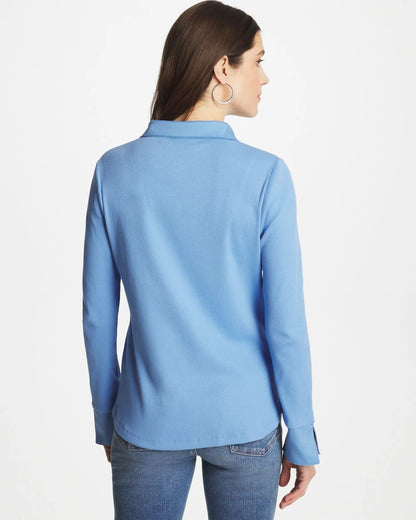 Chico's Customer Favorite | Knit Woven Mix Rib Henley