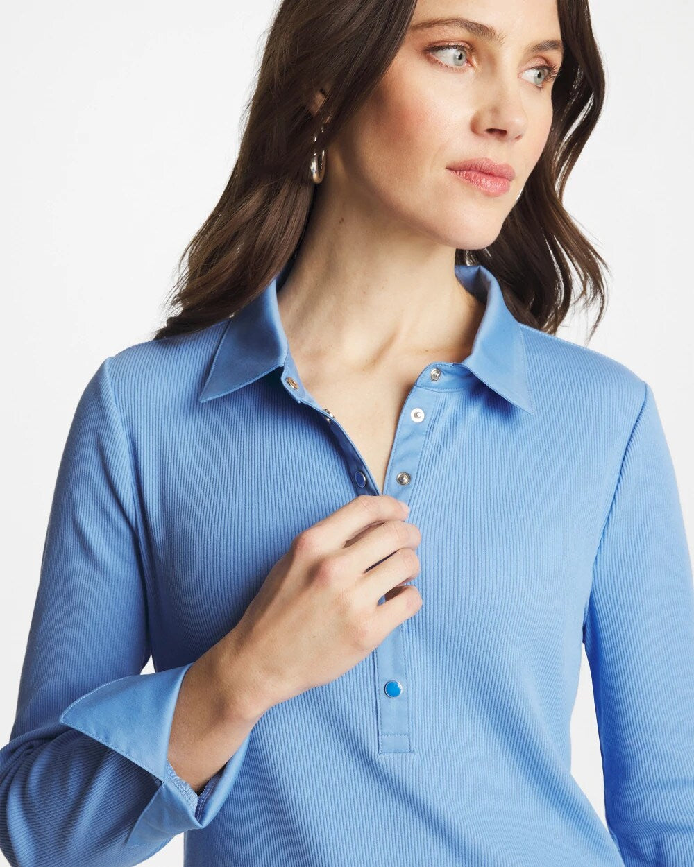 Chico's Customer Favorite | Knit Woven Mix Rib Henley
