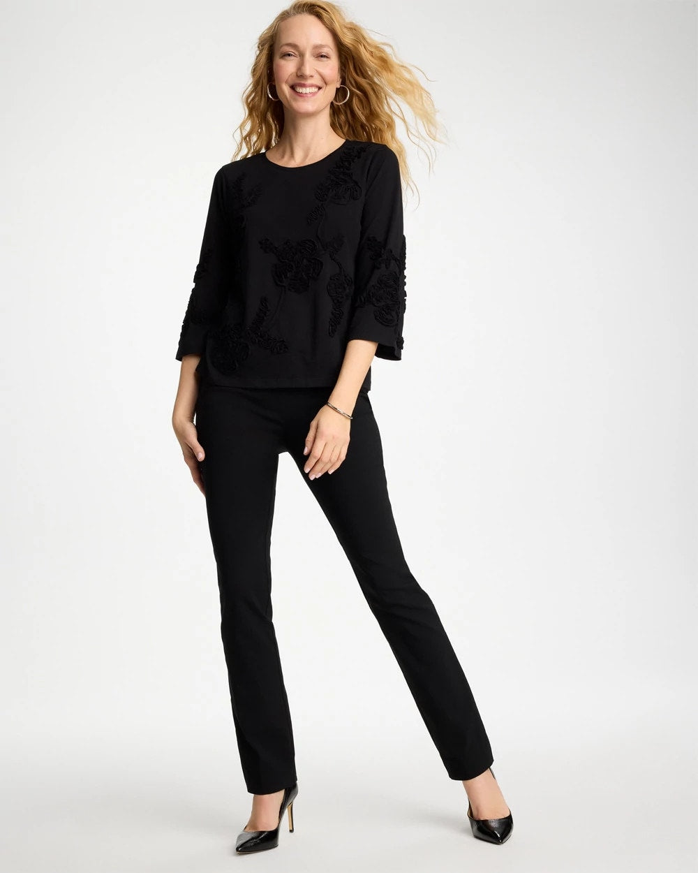 Chico's Great Value | Soutache Elbow Sleeve Tee