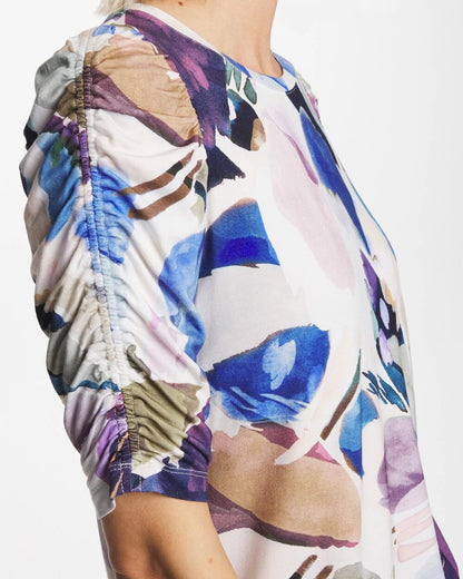 Chico's Latest | Geo Blur Ruched Sleeve Tee