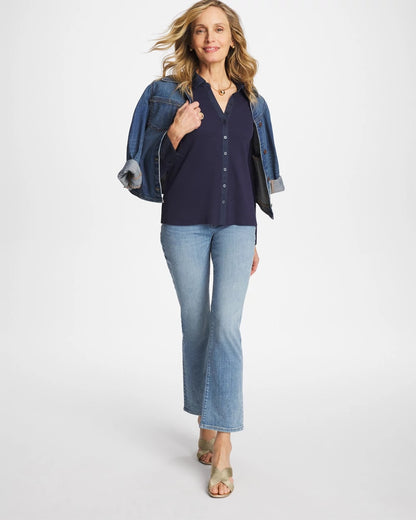 Chico's Special Offer | Collared Rib Mix Henley