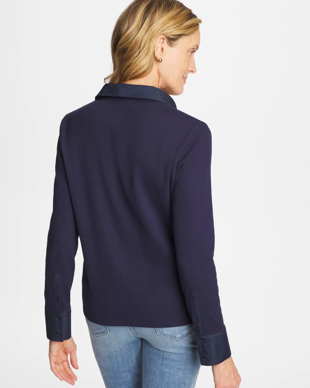 Chico's Special Offer | Collared Rib Mix Henley