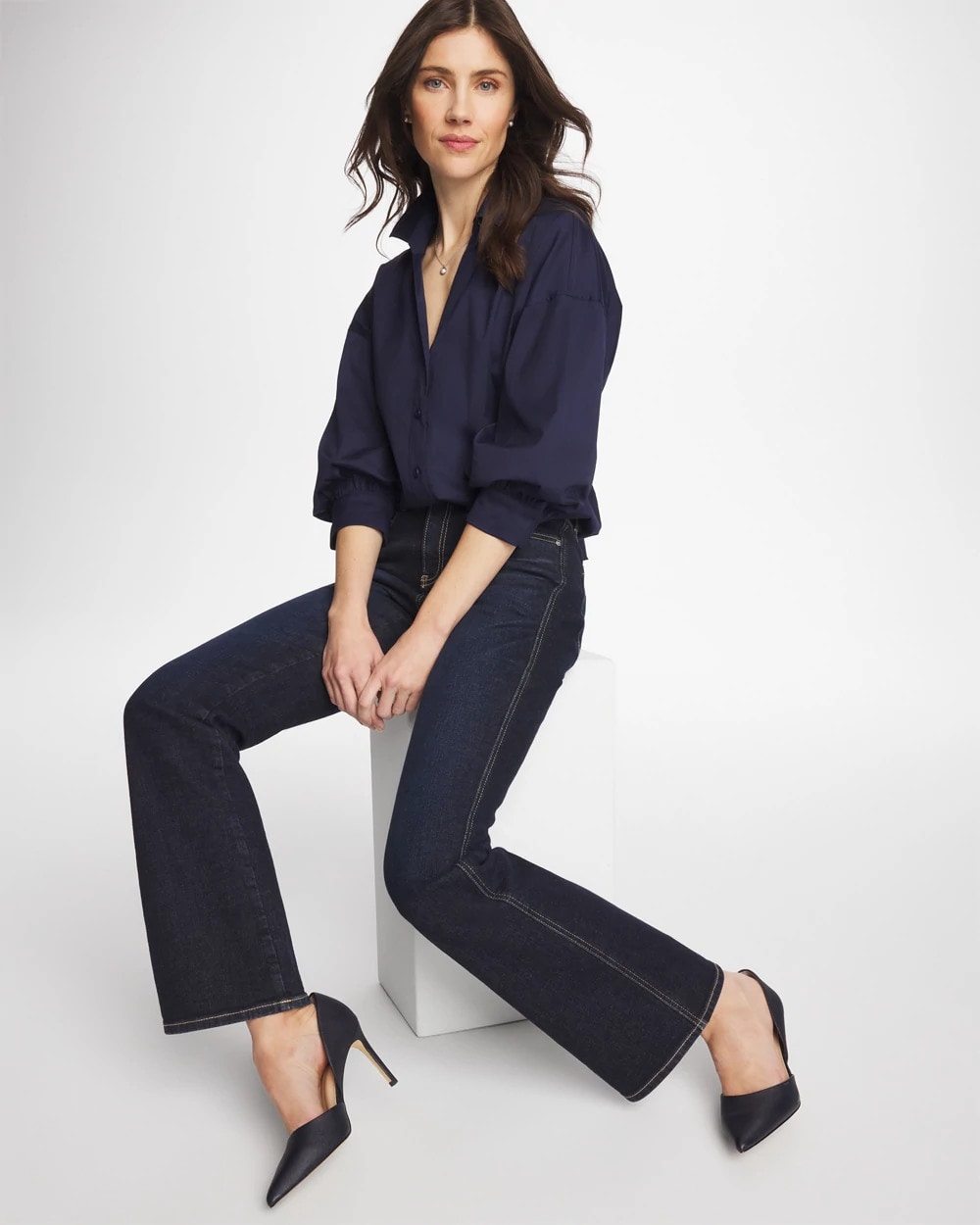 Chico's Hot Sale | Poplin Billow Sleeve Blouse