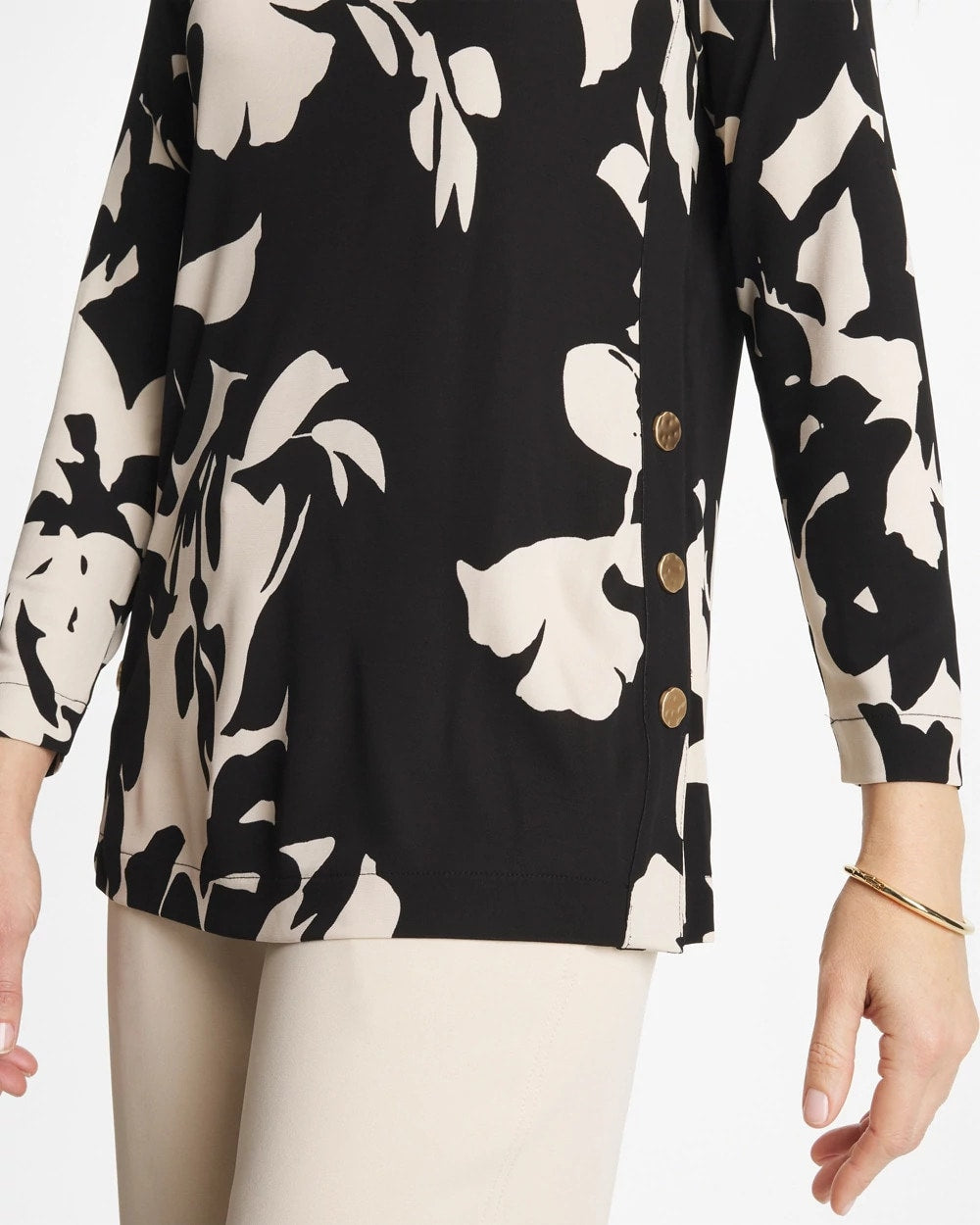 Chico's Discount | Blossom Matte Jersey Button Tunic