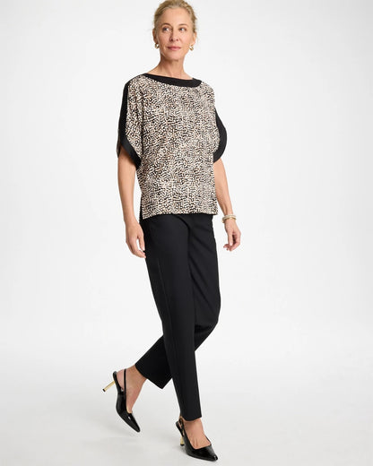 Chico's Signature | Printed Jersey & Satin Dolman Tee