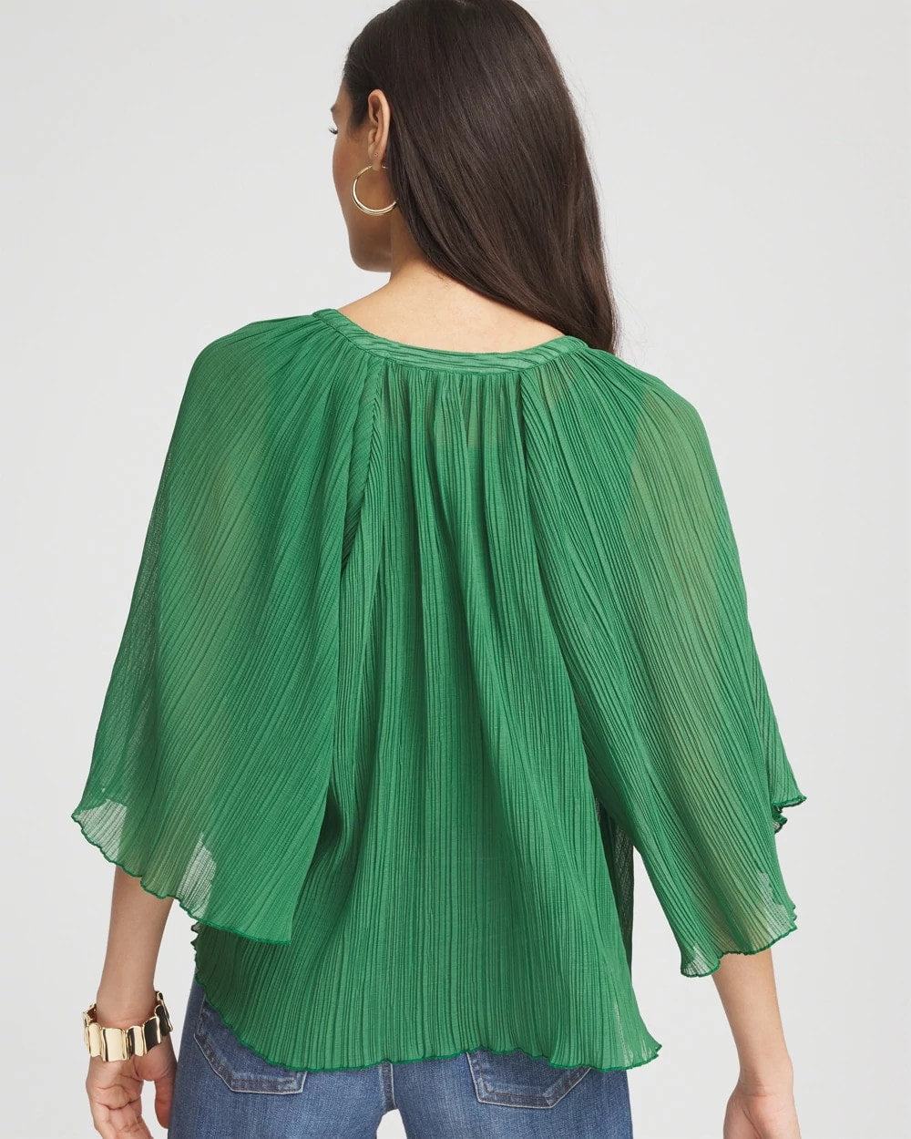 Chico's Exclusive | Textured Pleated Chiffon Blouse
