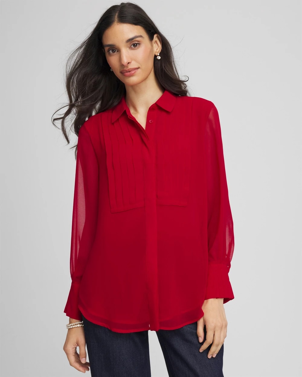Chico's Sale | Pintuck Georgette Tunic