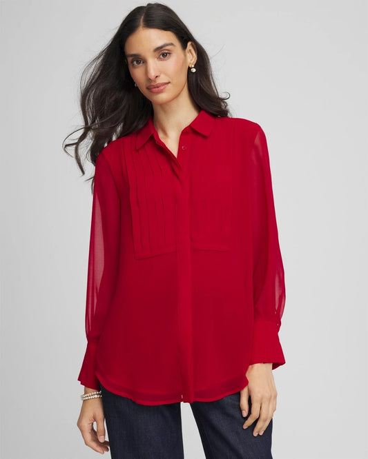 Chico's Sale | Pintuck Georgette Tunic
