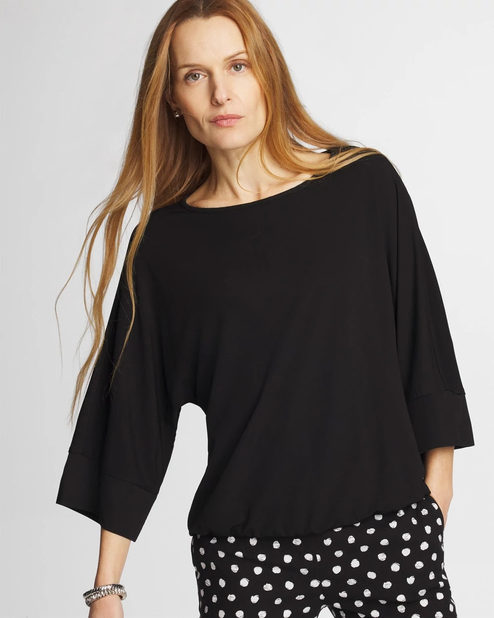Chico's Premium | Matte Jersey Bubble Hem Top