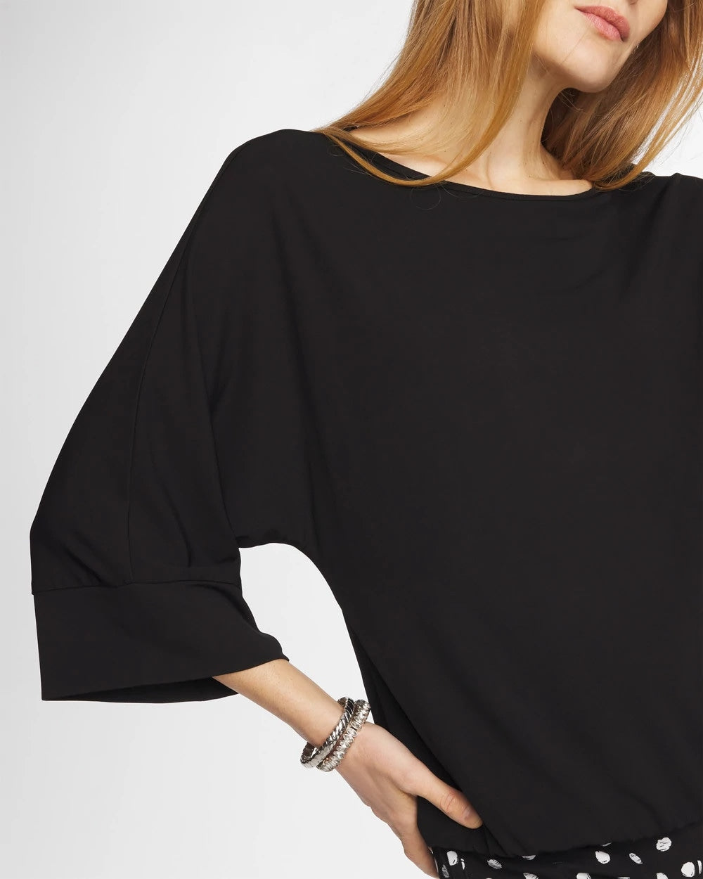 Chico's Premium | Matte Jersey Bubble Hem Top
