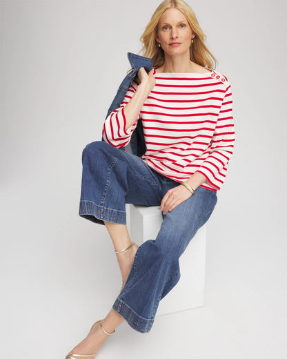 Chico's Best Seller | Bateau Neck Stripe Top