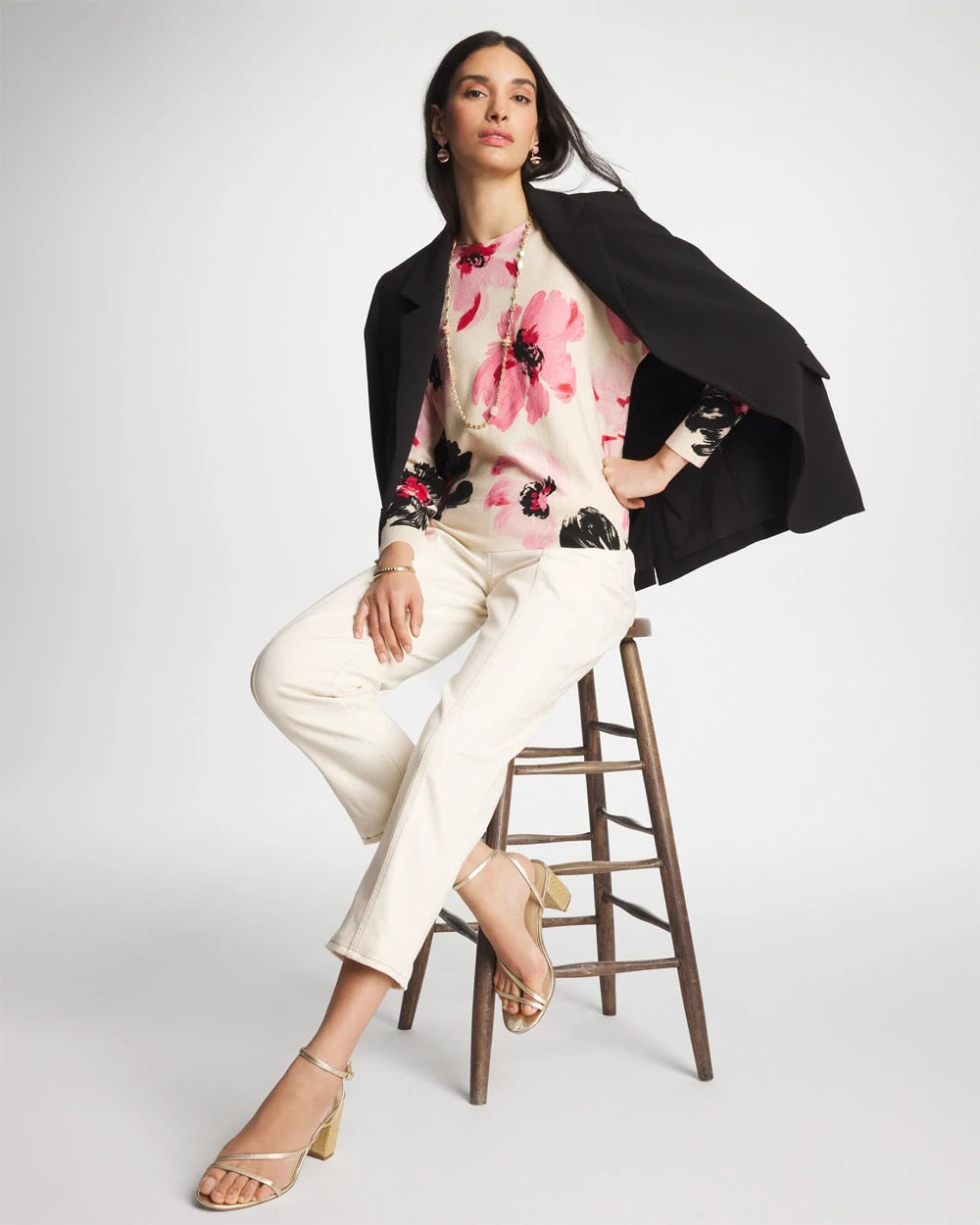 Chico's Trusted | Printed Bateau Dolman Pullover