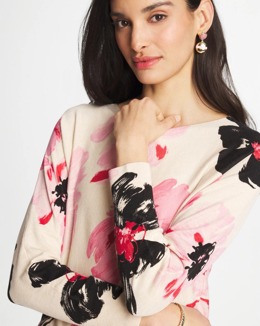 Chico's Trusted | Printed Bateau Dolman Pullover
