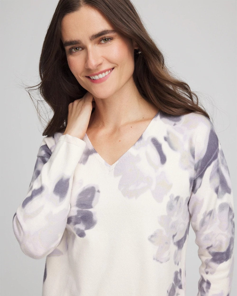 Chico's Exclusive | Printed V-Neck Sweater