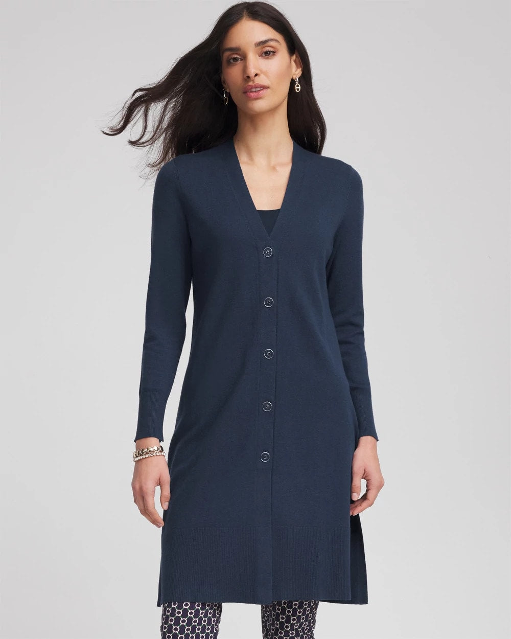 Chico's Essential | Novelty Duster Button Cardigan
