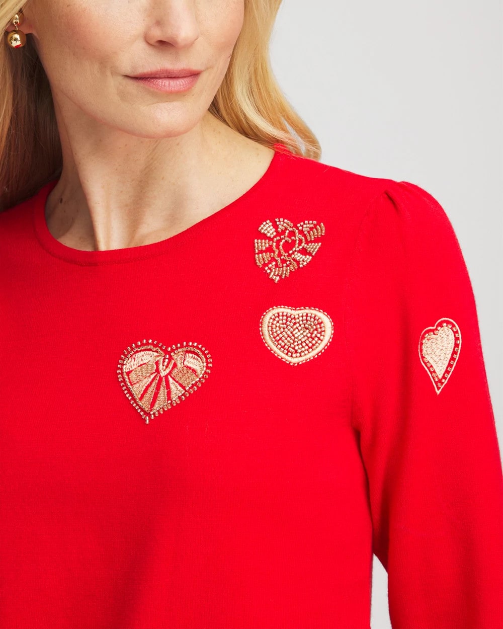 Chico's Trending | V-Day Embroidered Heart Pullover