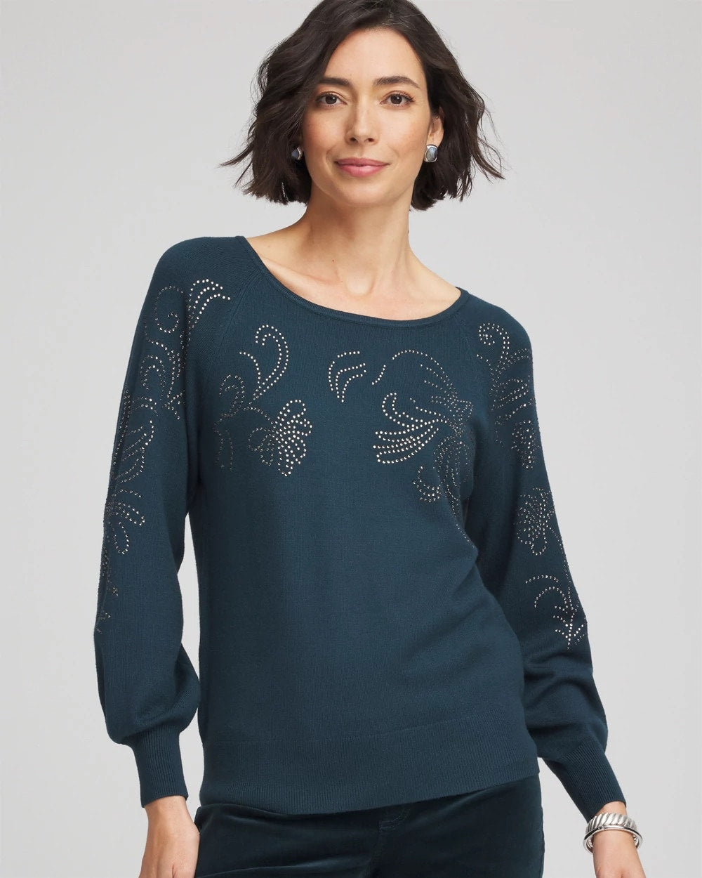 Chico's Trending | Heatset Embroidered Pullover