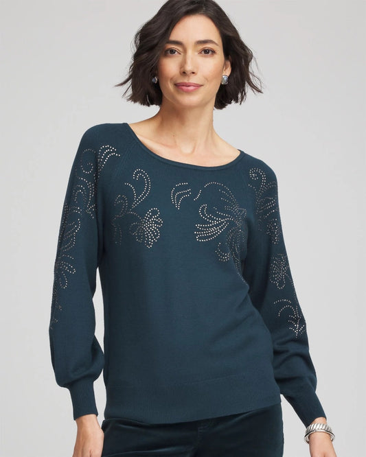 Chico's Trending | Heatset Embroidered Pullover