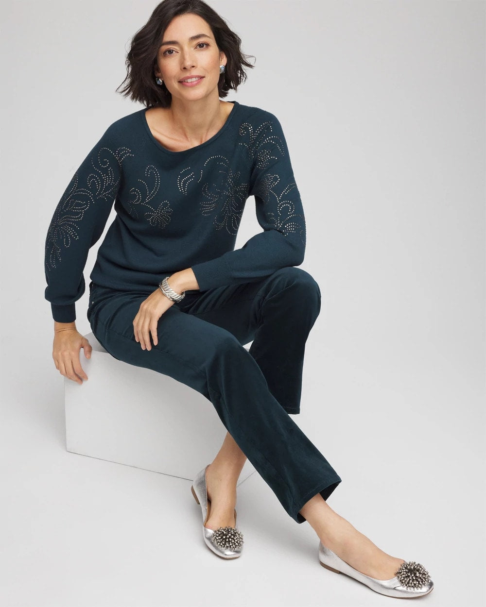 Chico's Trending | Heatset Embroidered Pullover