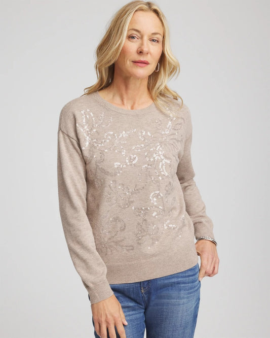 Chico's Customer Favorite | Floral Sequined Pullover