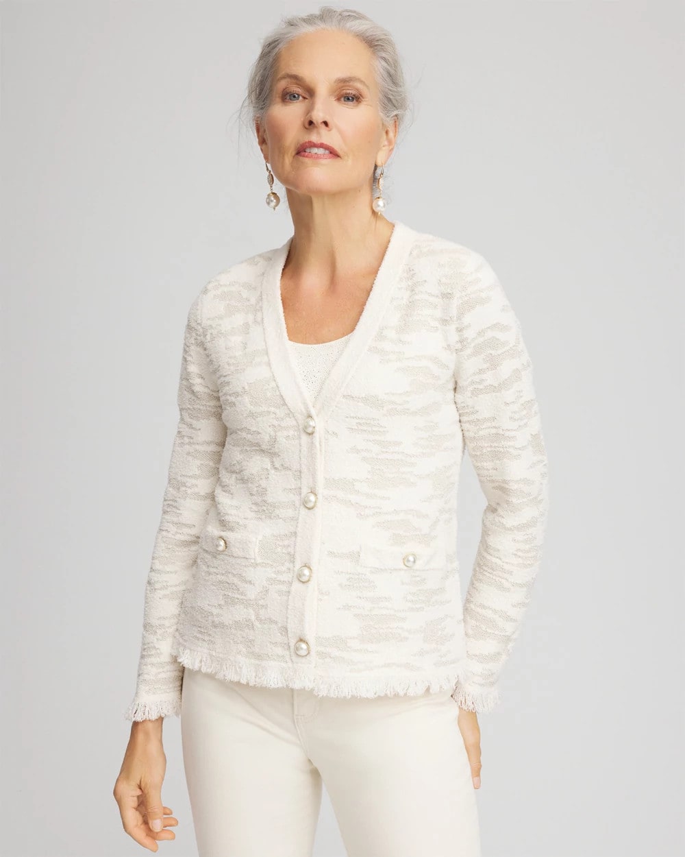 Chico's Trending | Fringe Textured V-Neck Cardigan