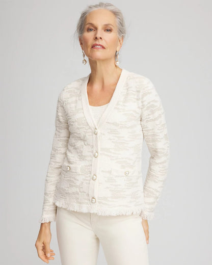 Chico's Trending | Fringe Textured V-Neck Cardigan