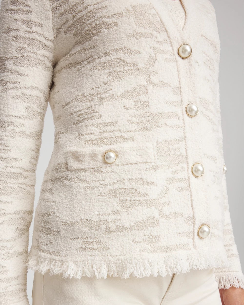 Chico's Trending | Fringe Textured V-Neck Cardigan