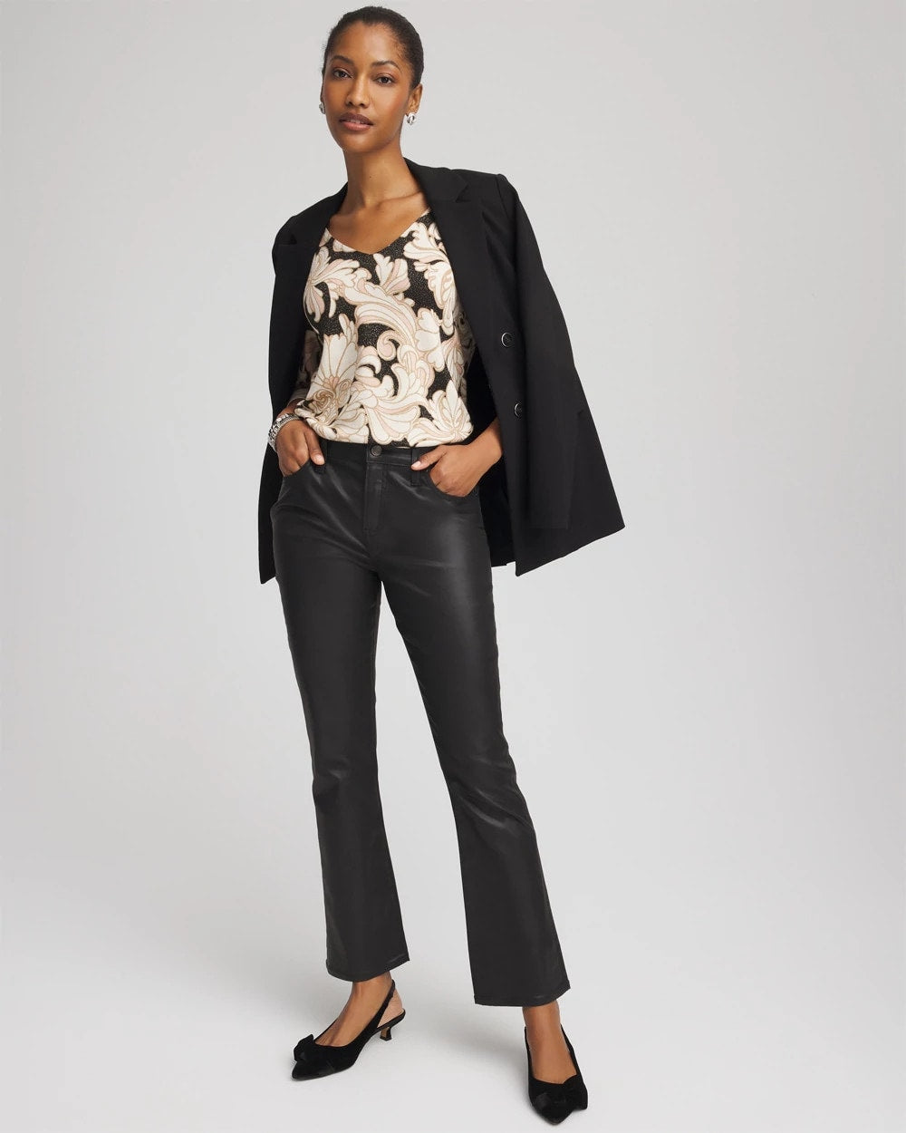 Chico's Great Value | Ella Metallic V-Neck Sweater