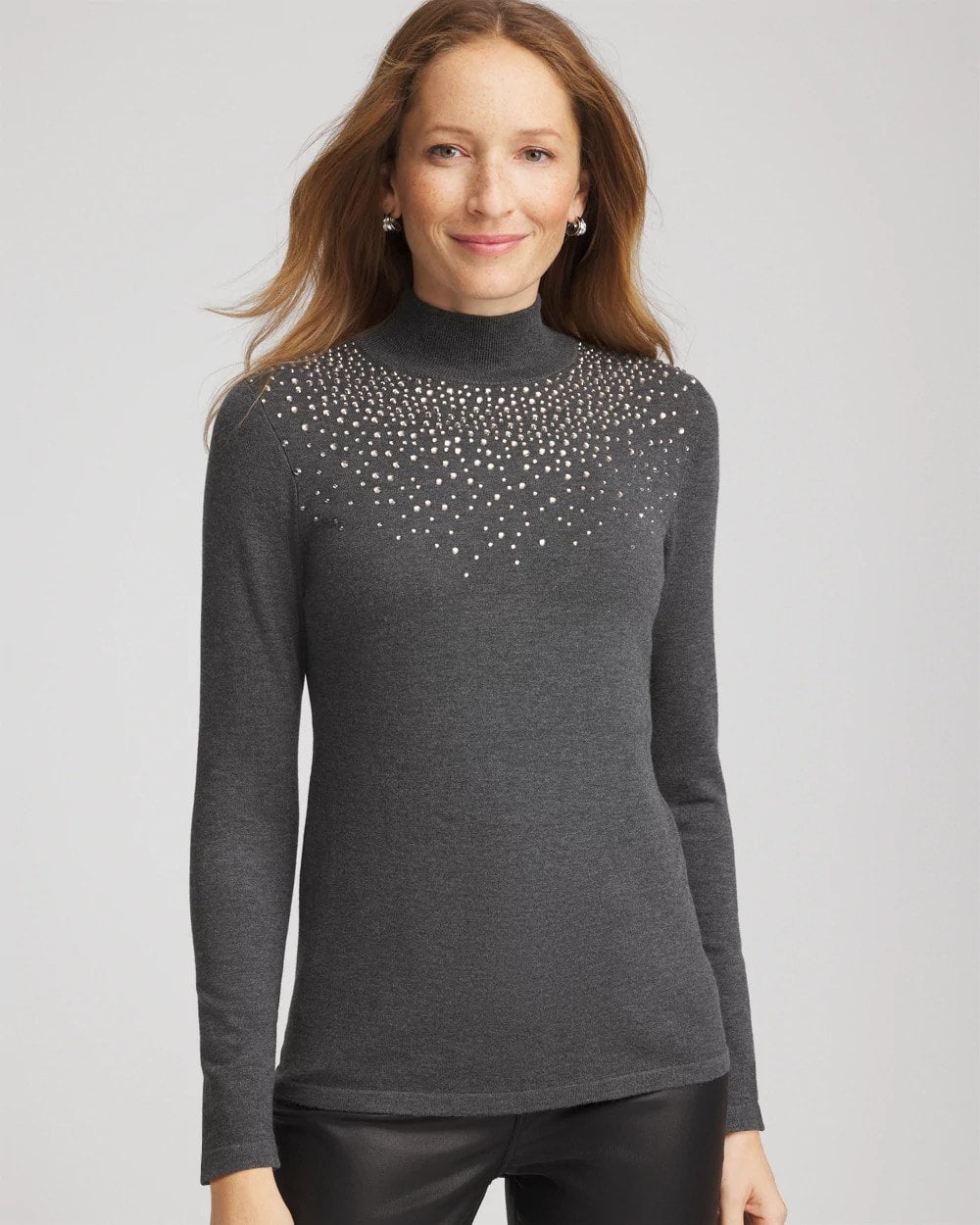 Chico's Premium | Ella Rhinestone Mockneck Sweater