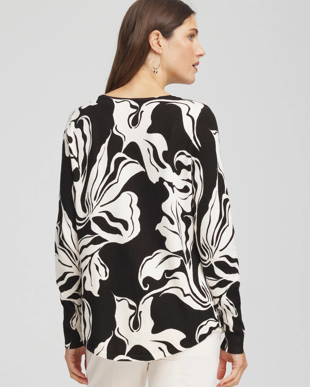 Chico's Deals | Ella Printed V-Neck Sweater