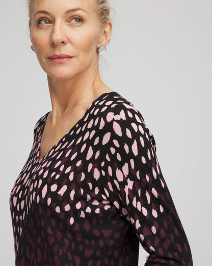 Chico's Exclusive | Ella Printed V-Neck Sweater