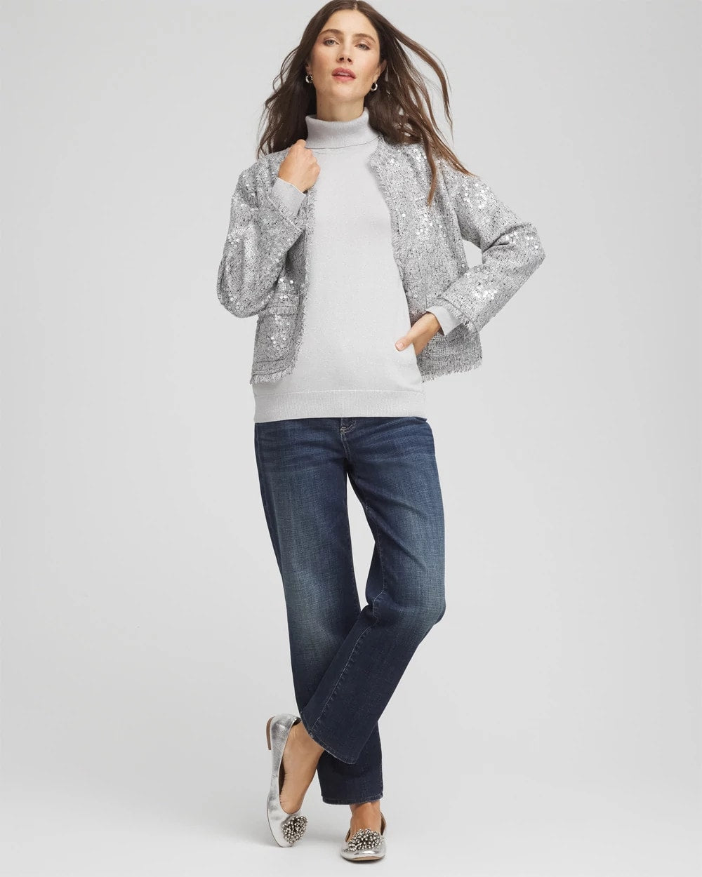 Chico's Special Offer | Metallic Turtleneck Pullover Sweaters