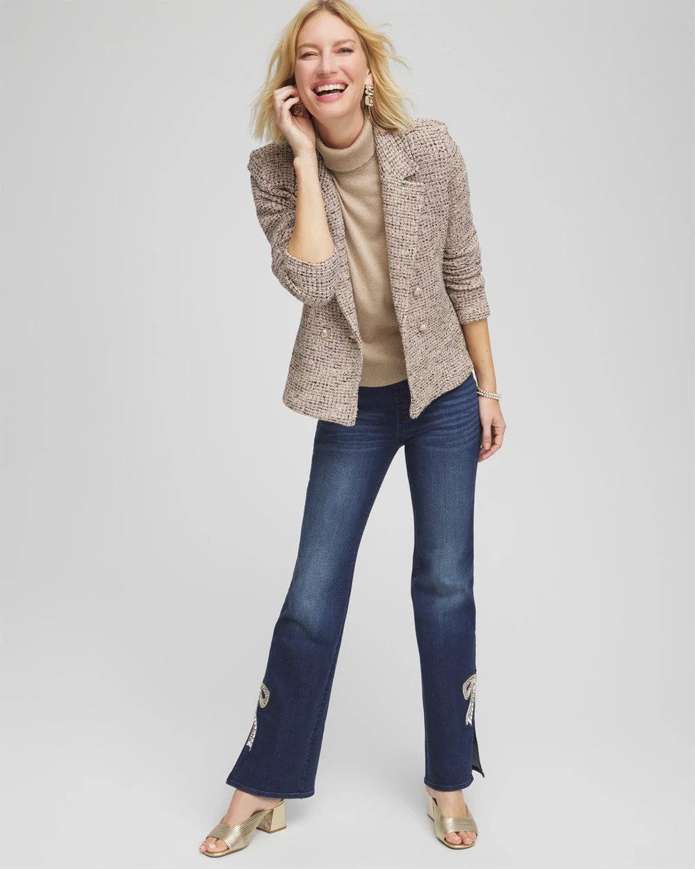 Chico's Quality | Double Breasted Tweed Blazer