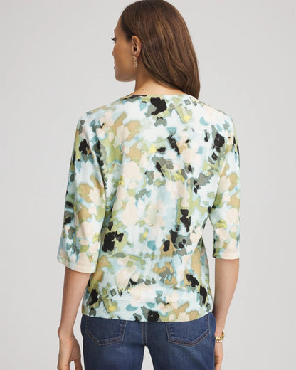 Chico's Everyday | Printed Dolman V-Neck Pullover Sweater
