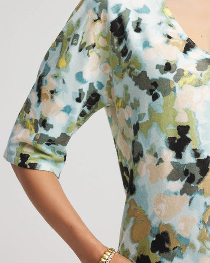 Chico's Everyday | Printed Dolman V-Neck Pullover Sweater