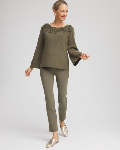 Chico's Discount | Appliqué Flared-Sleeve Sweater