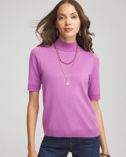 Chico's Everyday | Ella Elbow Sleeve Mockneck Sweater
