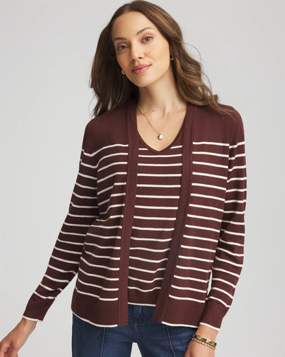Chico's Top Pick | Ella Striped Long-Sleeve Cardigan
