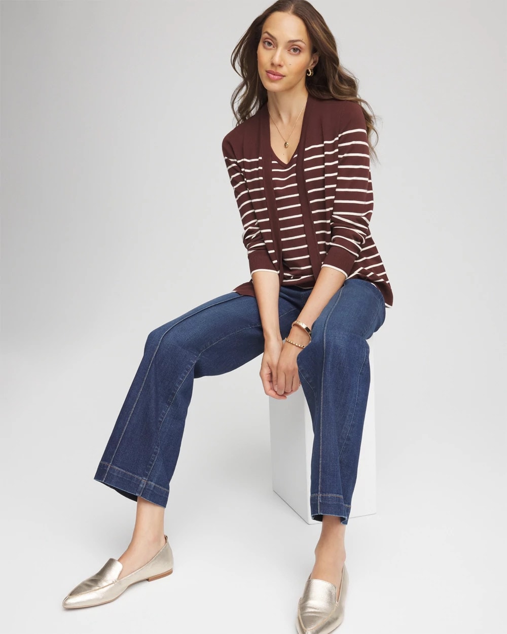 Chico's Top Pick | Ella Striped Long-Sleeve Cardigan
