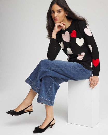 Chico's Best Price | V-Day Multi-Heart Pullover