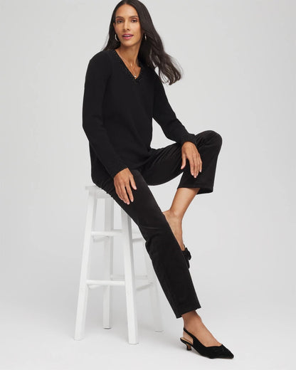 Chico's Quality | Embellished V-Neck Pullover Sweater